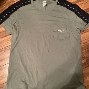 PINK CAMO GREEN SEQUIN TEE